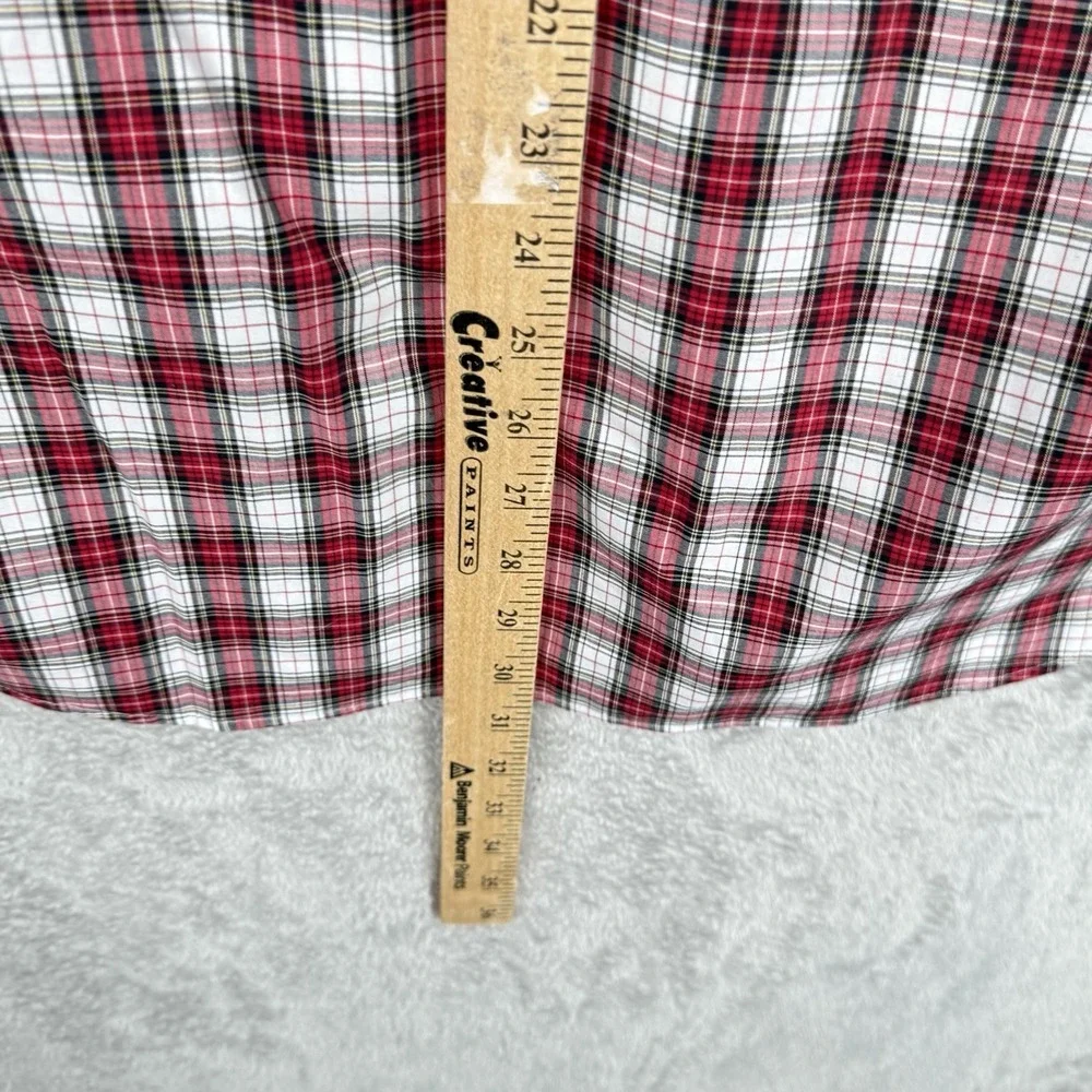 J.Crew Thompson Button Up Shirt Mens M Red Plaid Wrinkle Free Stretch‎ Holiday